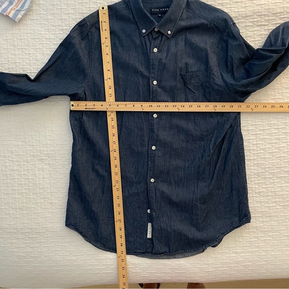 Five Four Mens Denim Shirt XL Blue Button Up Like New Cotton - Picture 3 of 6